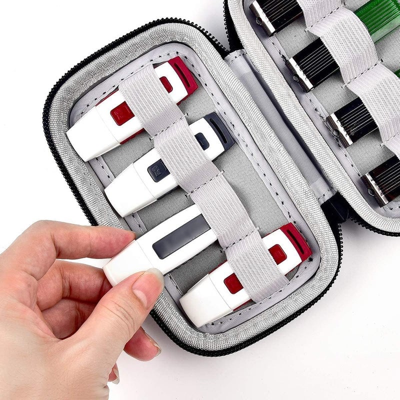 ALKOO حافظة تنظيم فلاش USB – حافظة صلبة لـ 8 محركات أقراص و بطاقات SD/ذاكرة – لـ SanDisk و Samsung - تخزين للطلاب والمصورين والمحترفين في تكنولوجيا المعلومات – للاستخدام في السفر والمكتب – حقيبة فقط - زرقاء - Image 2